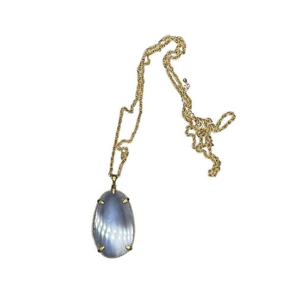 Nordstrom- Gorgeous large blue stone necklace on gold chain - Picture 1 of 6